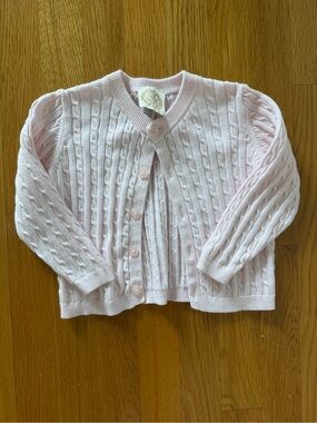The Beaufort Bonnet Company Pale Pink Cable Knit Cardigan